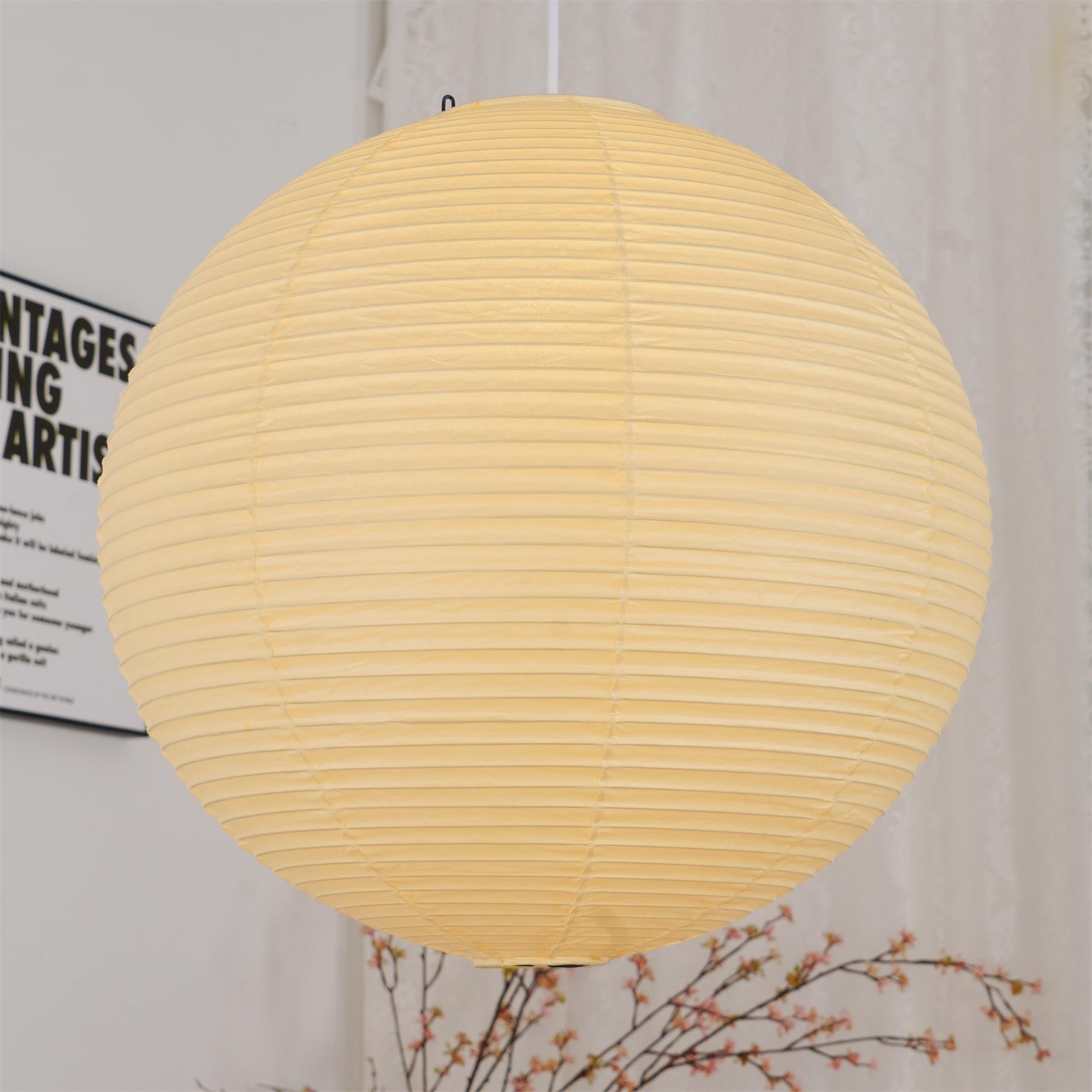 Mid-Century Papier Pendelleuchte | Kugelform