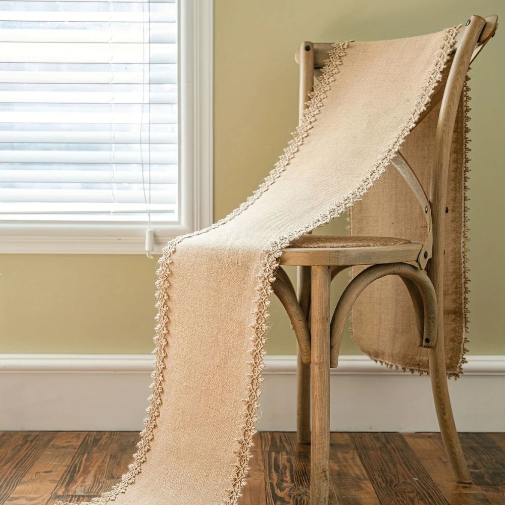 Rustikaler Jute-Tischläufer im Boho-Charme