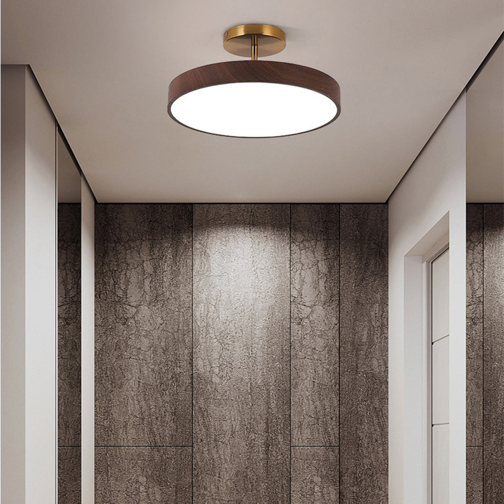 Halb Eingelassene Deckenlampe aus Holz mit Integrierter LED