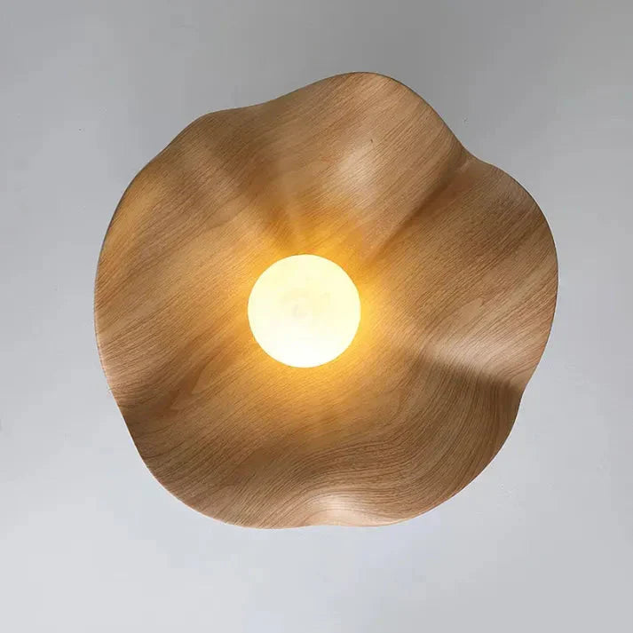 Lotus Holz & Harz LED Deckenlampe | Skandinavischer Stil
