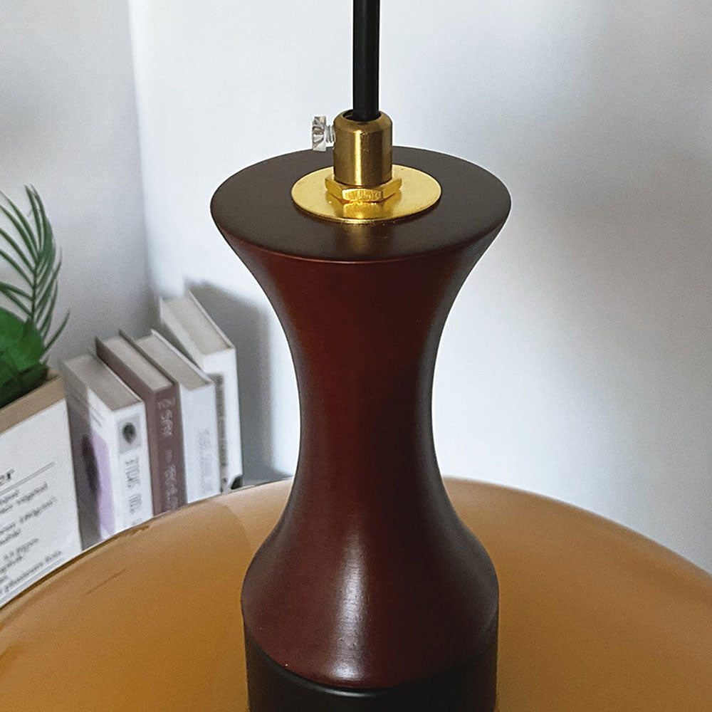 Bernsteinfarbene Glas-Pendellampe – Rustikales Retro-Design