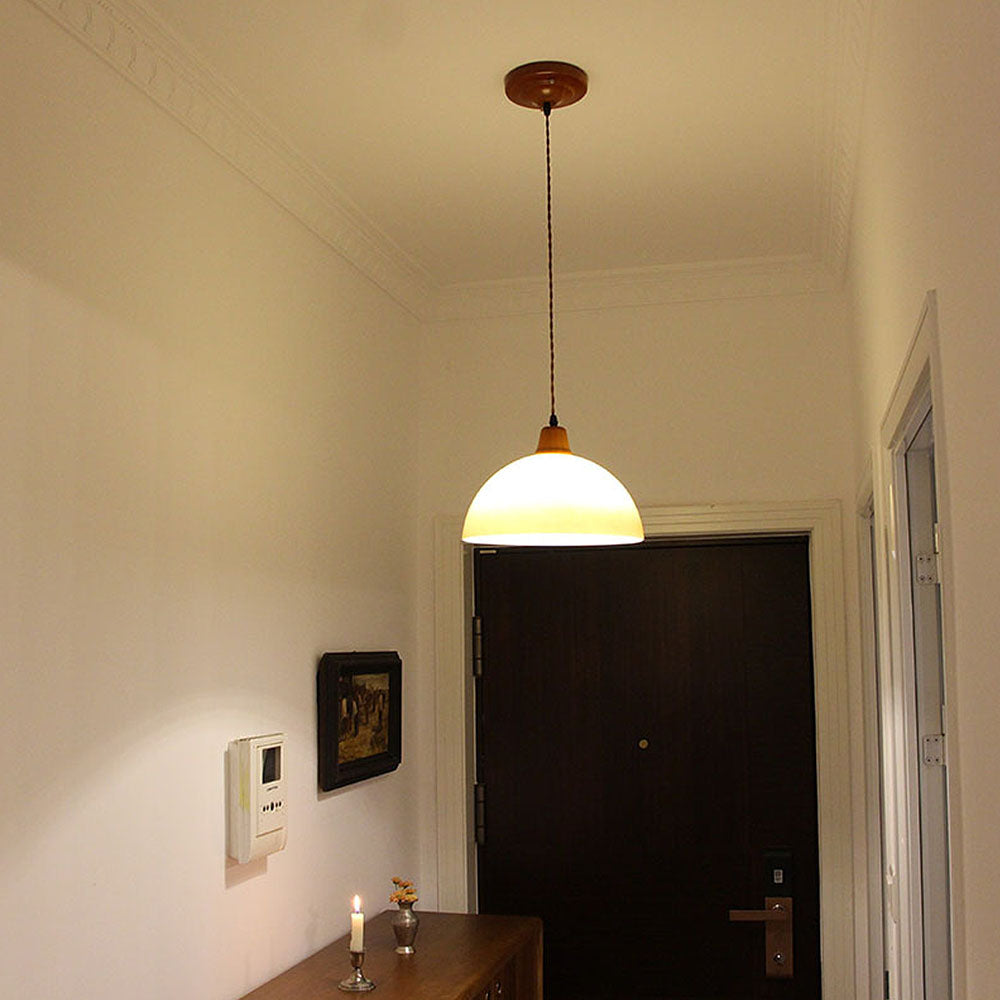 Bernsteinfarbene Glas-Pendellampe – Rustikales Retro-Design