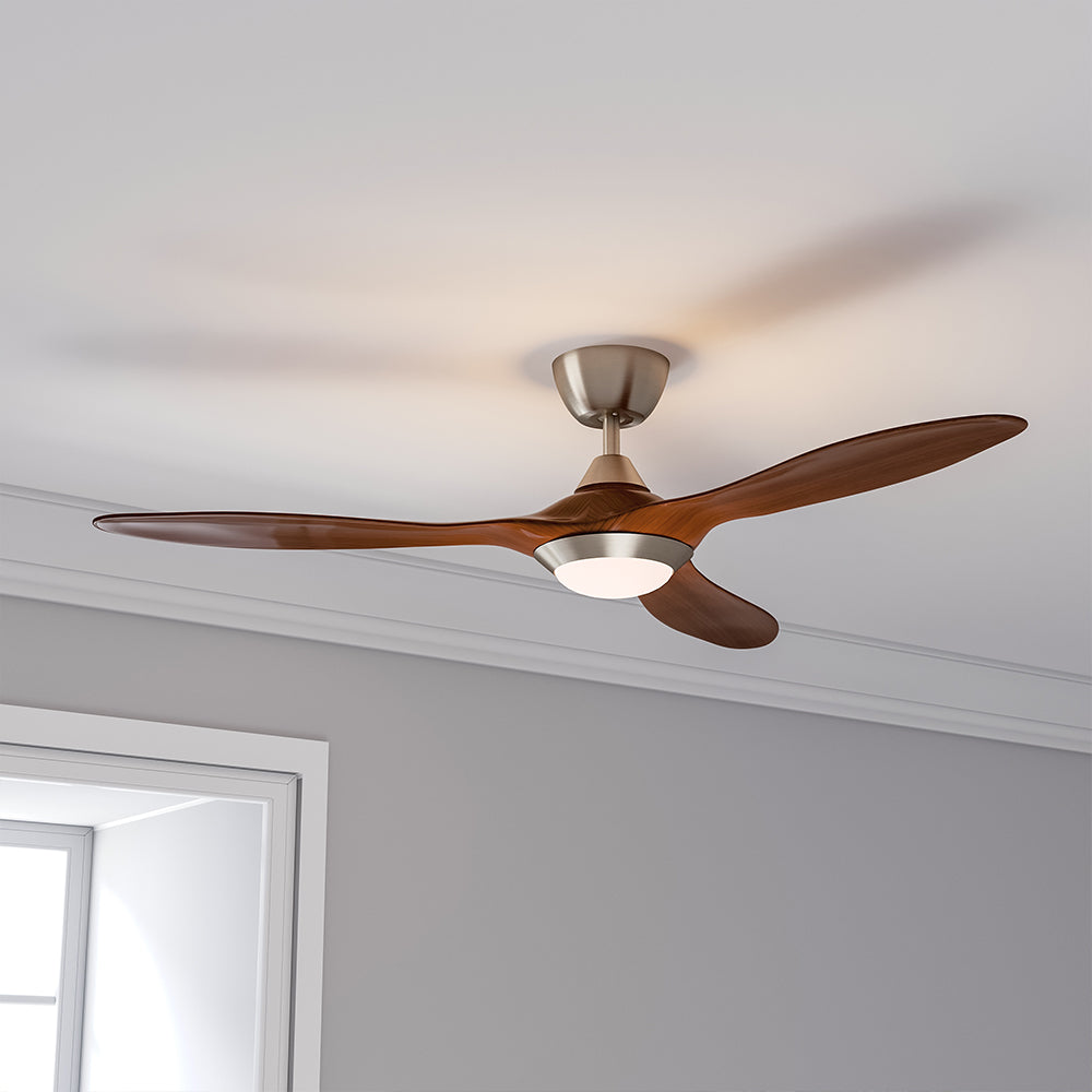 Vielseitiger 52-Zoll Deckenventilator mit Licht, Fernbedienung, 3 oder 5 Flügeln und Timer