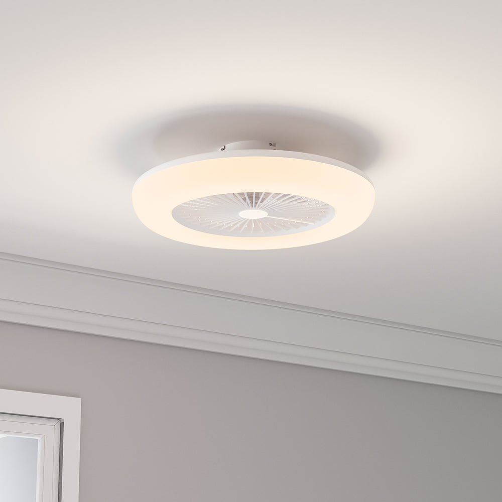 Effizienter Deckenventilator Ø 55 cm mit Fernbedienung und 3-Farb-LED-Beleuchtung