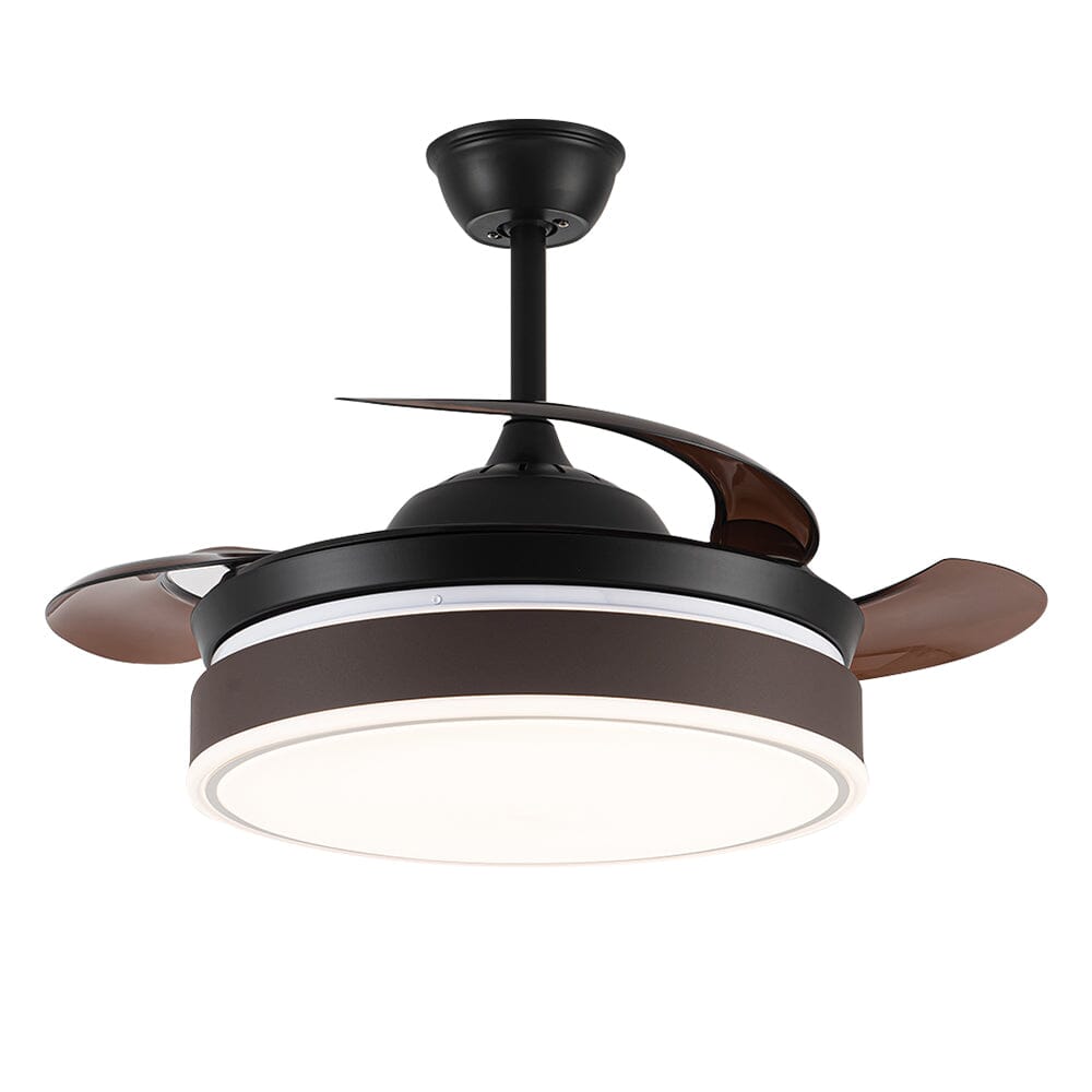 Kaffeefarbener Acryl-Deckenventilator 42 Zoll mit Dimmbarer Beleuchtung & Fernbedienung
