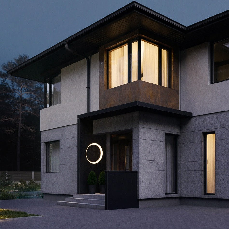 Außenwandleuchte LED 30W | Mondförmige Edelstahl-Sconce