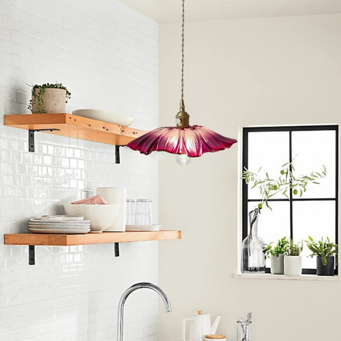 Moderne Glas-Pendelleuchte | Floralen Elementen