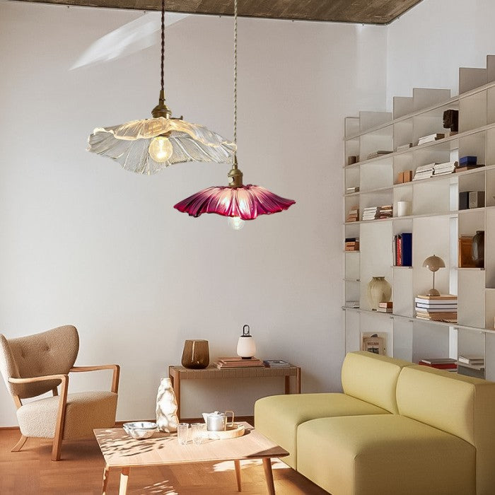 Moderne Glas-Pendelleuchte | Floralen Elementen
