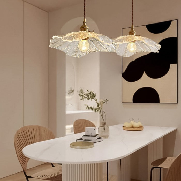 Moderne Glas-Pendelleuchte | Floralen Elementen