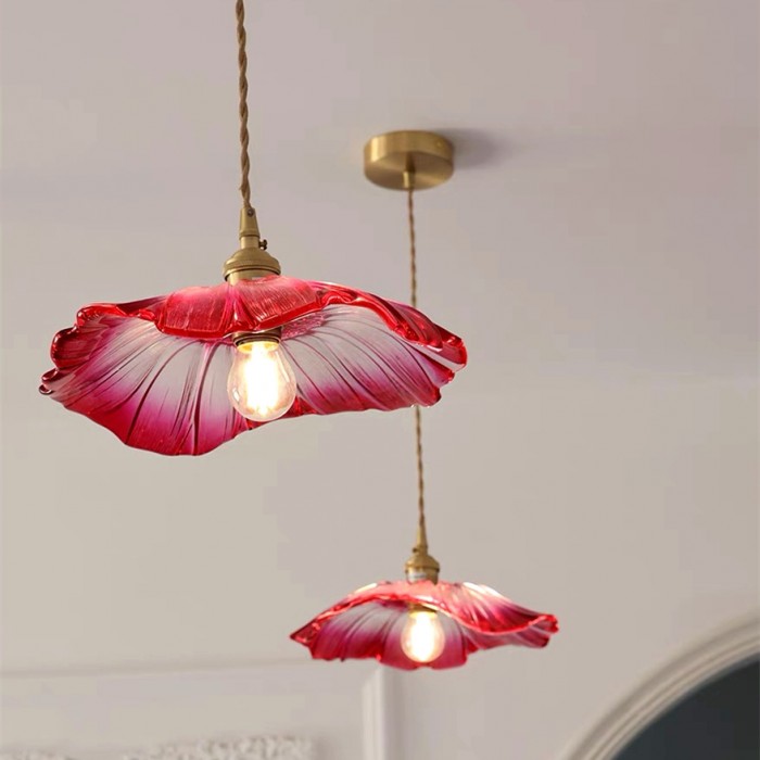 Moderne Glas-Pendelleuchte | Floralen Elementen