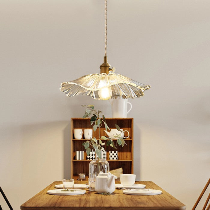 Moderne Glas-Pendelleuchte | Floralen Elementen