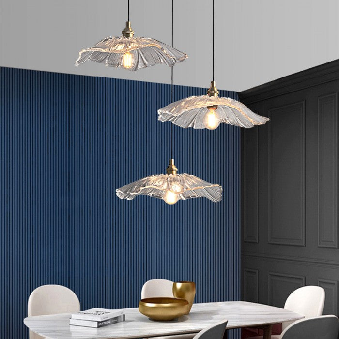 Moderne Glas-Pendelleuchte | Floralen Elementen
