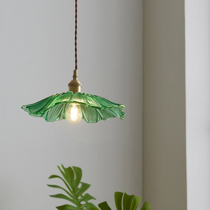 Moderne Glas-Pendelleuchte | Floralen Elementen