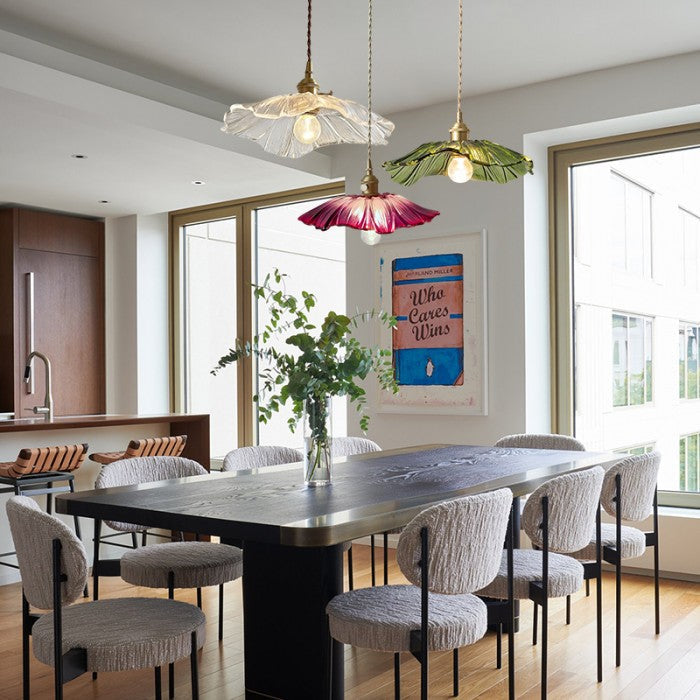 Moderne Glas-Pendelleuchte | Floralen Elementen