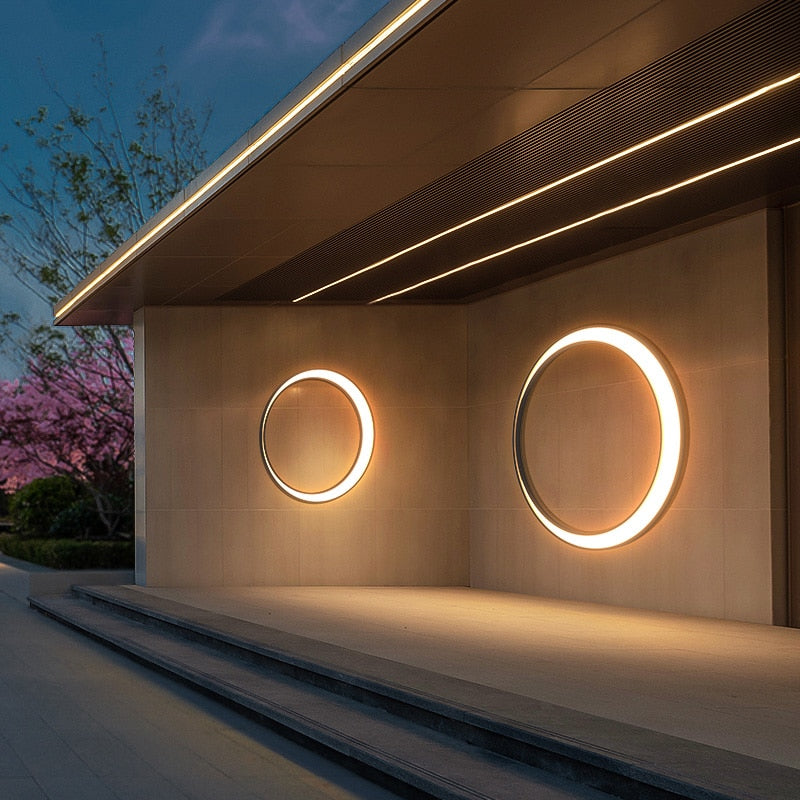 Außenwandleuchte LED 30W | Mondförmige Edelstahl-Sconce