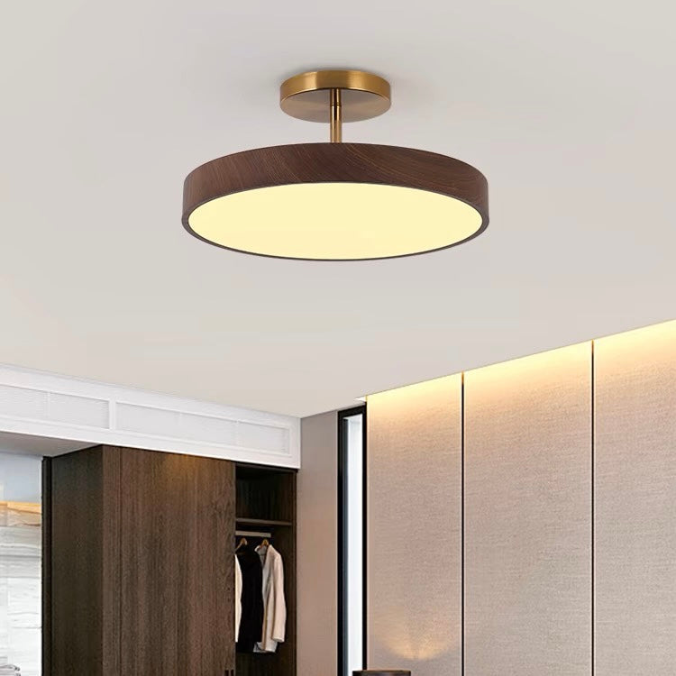 Halb Eingelassene Deckenlampe aus Holz mit Integrierter LED