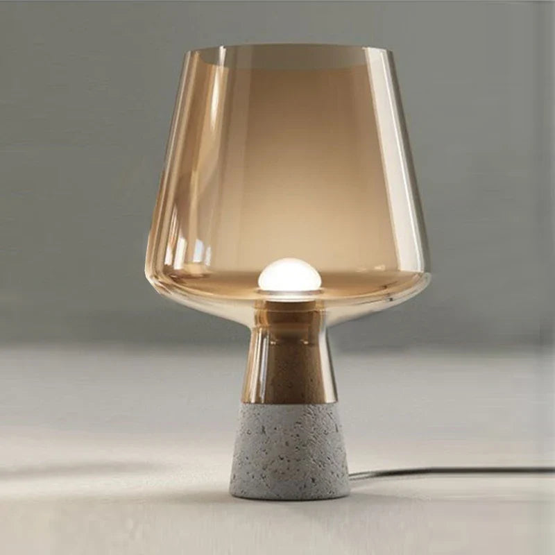 Keramik-Glas-Tischlampe im Mid-Century-Stil – Industrielles Design