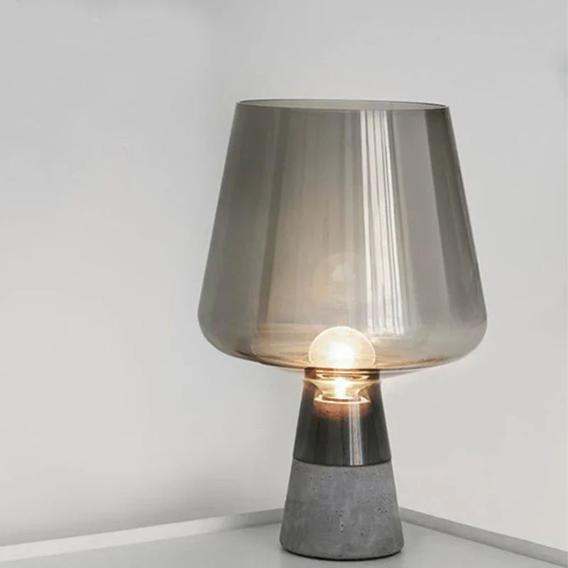 Keramik-Glas-Tischlampe im Mid-Century-Stil – Industrielles Design