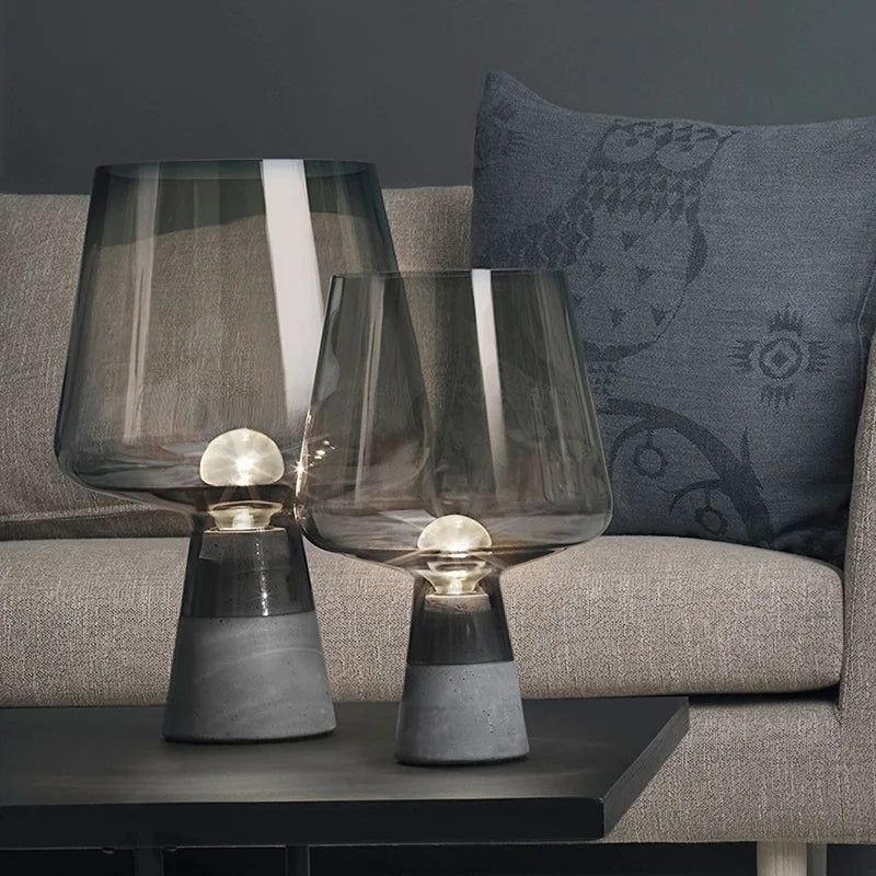 Keramik-Glas-Tischlampe im Mid-Century-Stil – Industrielles Design