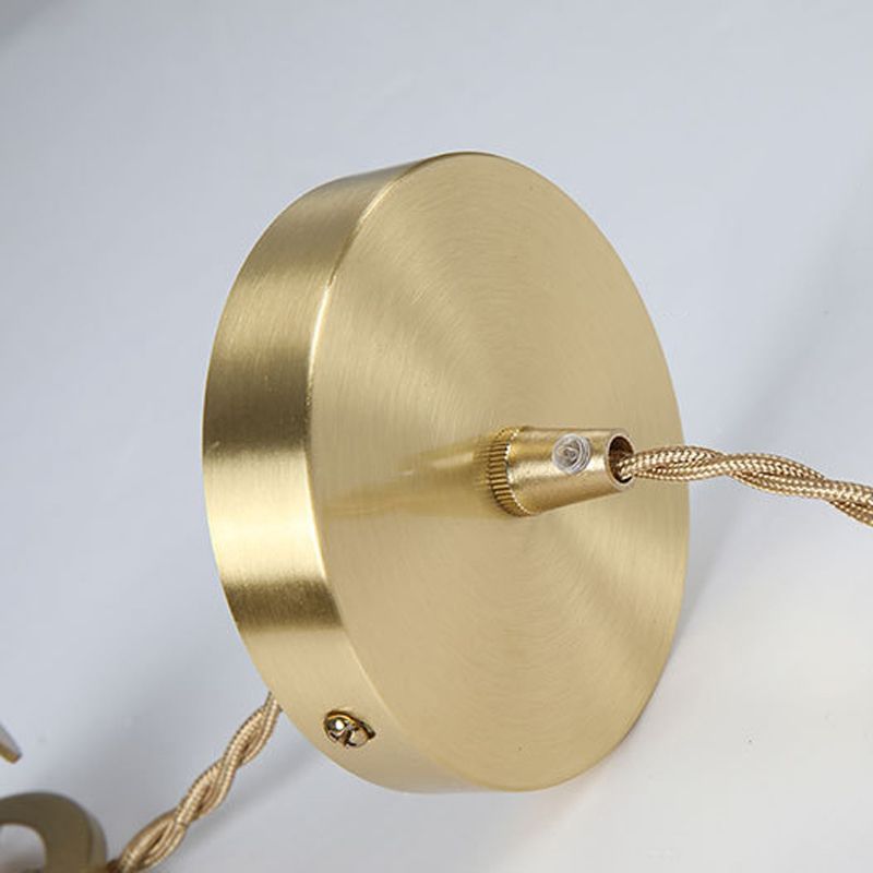 Glas-Pendelleuchte in Blumenform – Goldfarben