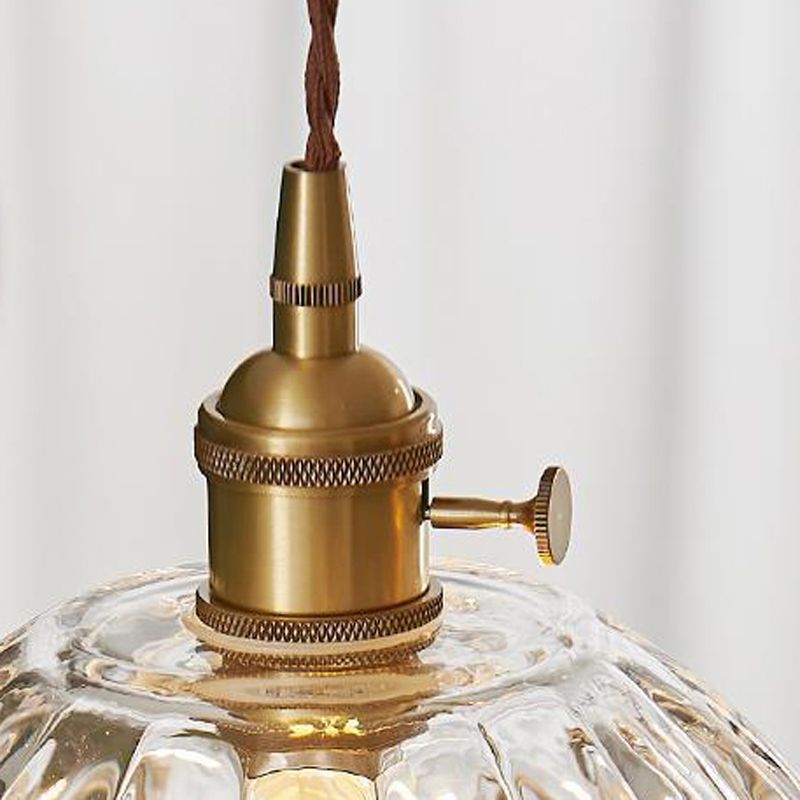 Glas-Pendelleuchte in Blumenform – Goldfarben