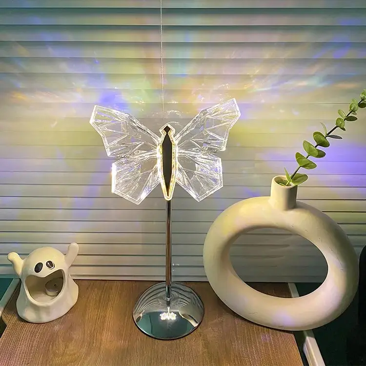 Leuchtende Kristall-Schmetterling LED-Tischlampe