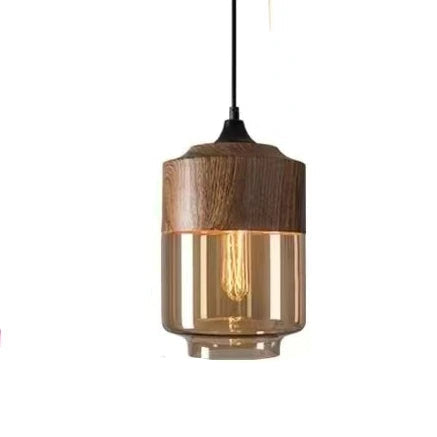 Glas‑Holz‑Pendelleuchte | Moderner Touch