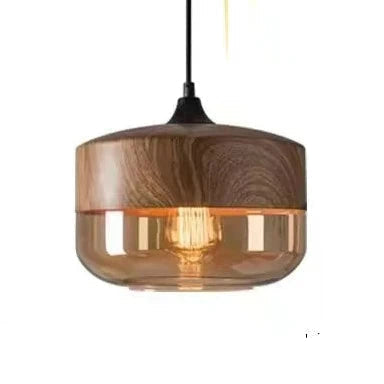 Glas‑Holz‑Pendelleuchte | Moderner Touch