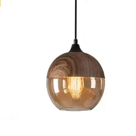 Glas‑Holz‑Pendelleuchte | Moderner Touch