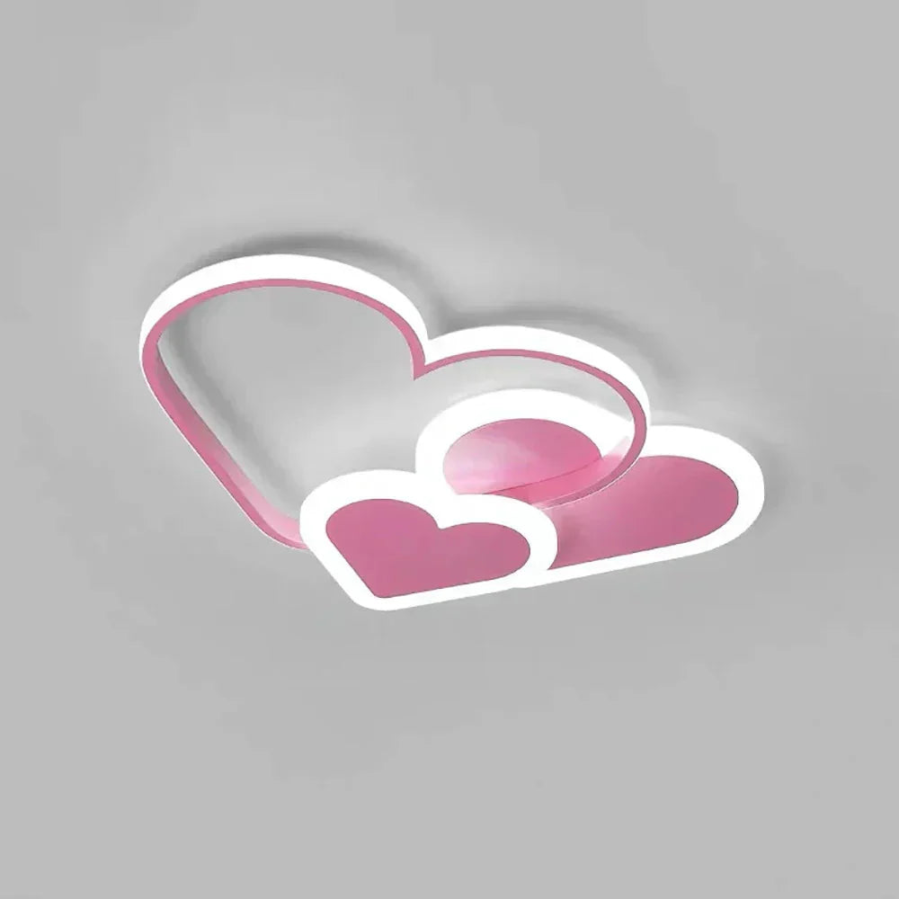 Kinderzimmer Deckenlampe Pink | LED Herz Design Mit Dimmer