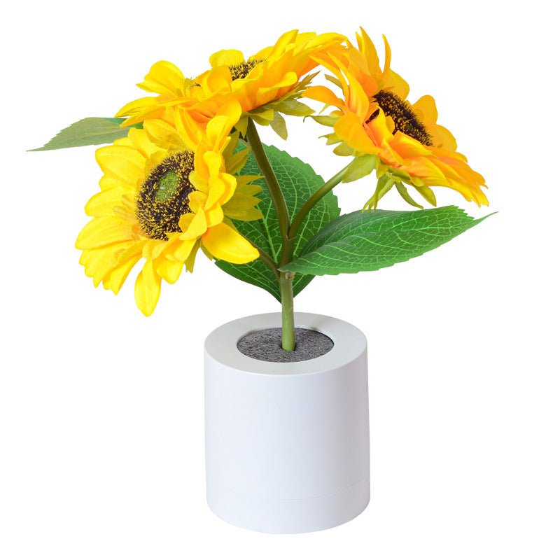 Funkelnde LED-Tischlampe im Sonnenblumen-Design – Strahlende Wohnakzente