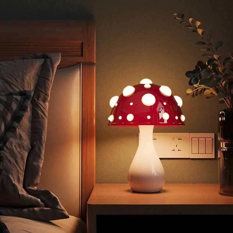 Vintage LED-Pilzlampe – Retro-Tischleuchte Mit Charme