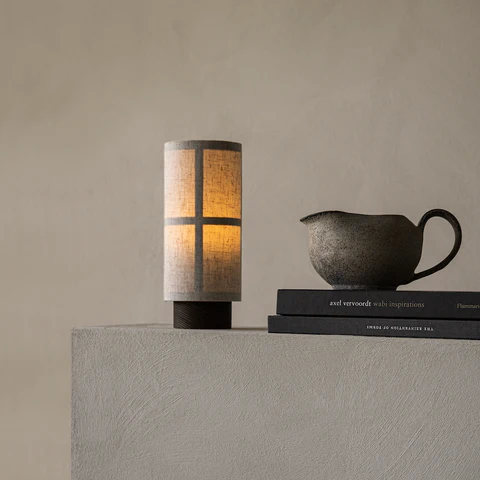 Zylindrische Form Minimalistische Seiden-Tischlampe