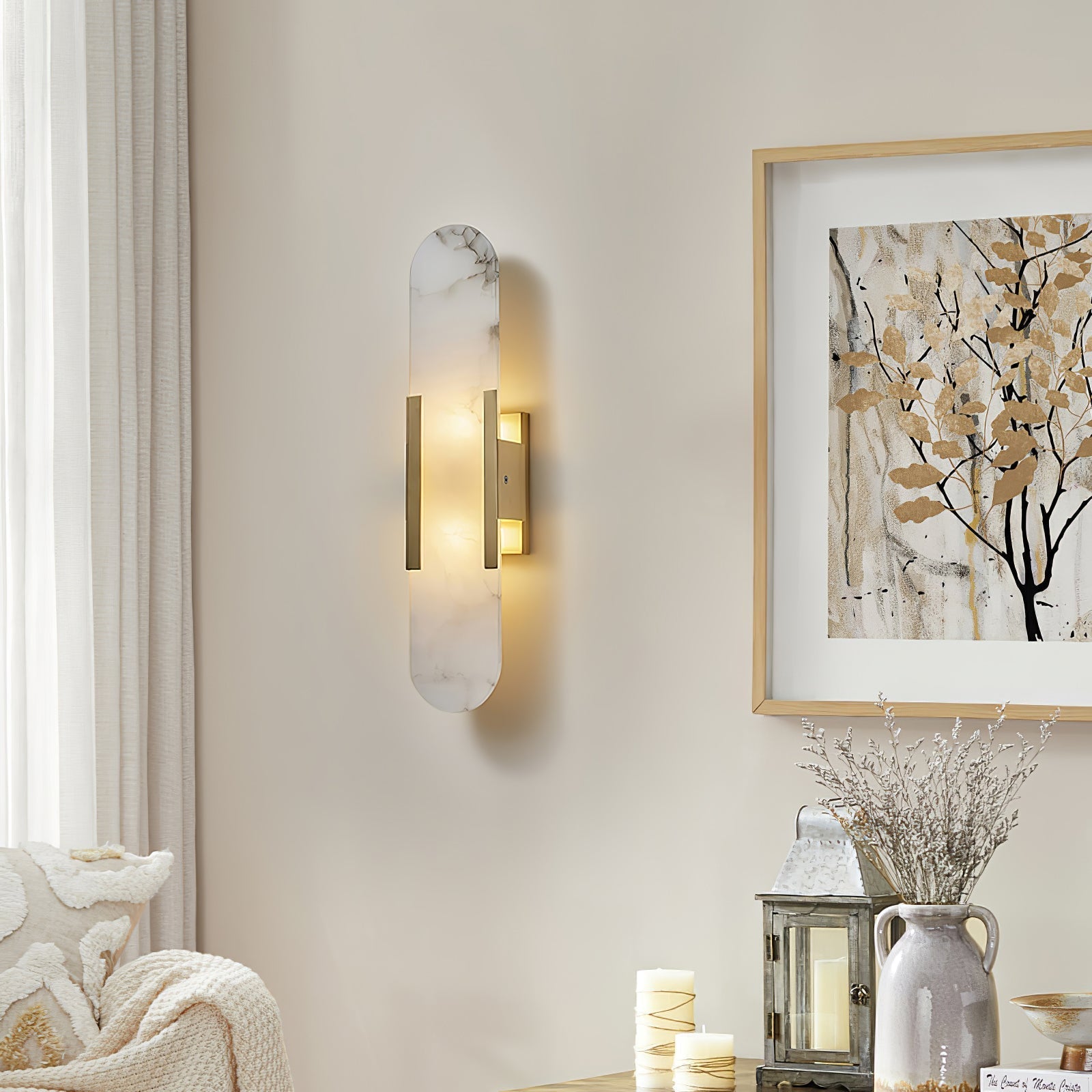 Langlebige Alabaster-Wandlampe Mit Modernem Look
