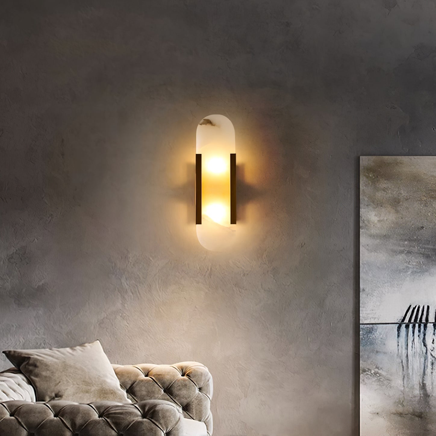 Langlebige Alabaster-Wandlampe Mit Modernem Look