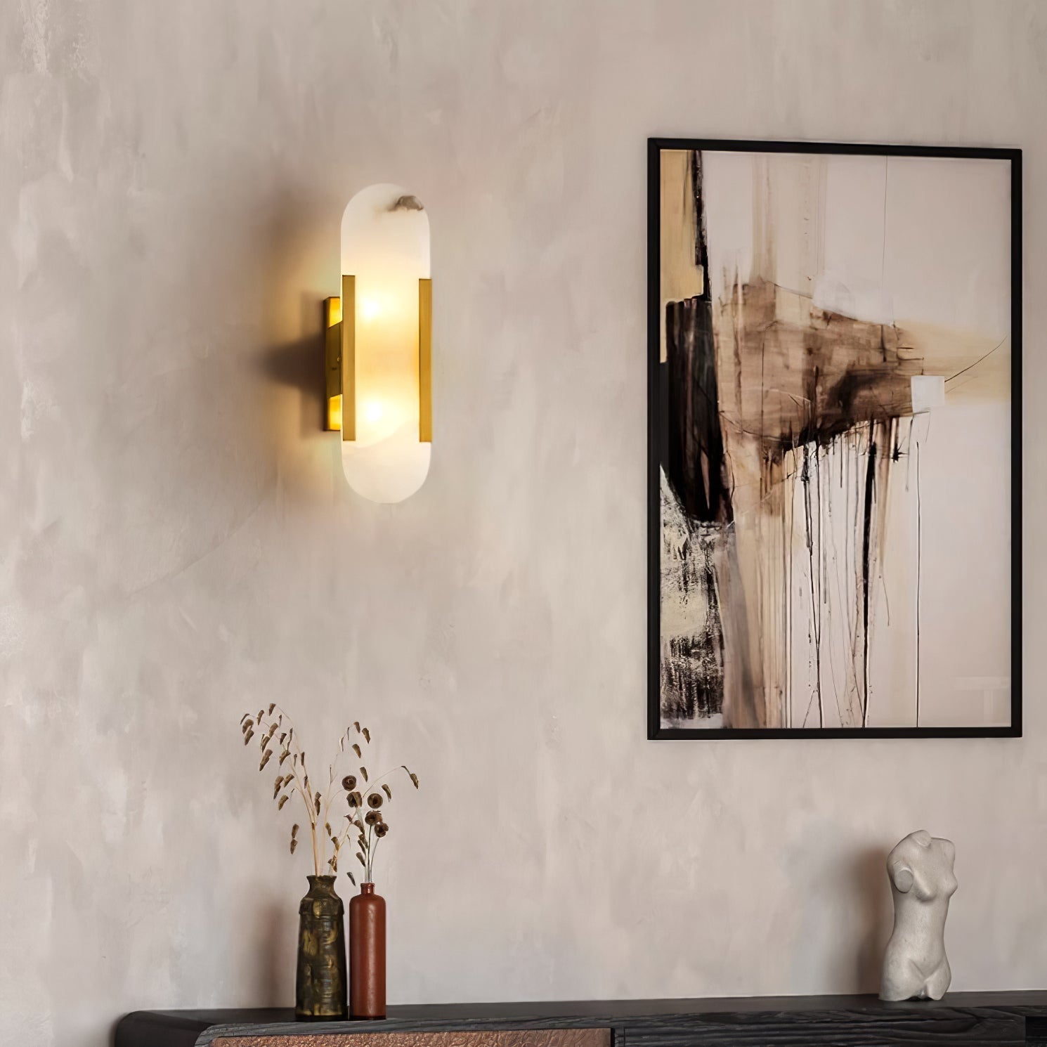 Langlebige Alabaster-Wandlampe Mit Modernem Look