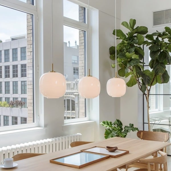Opalglas-Pendelleuchte im Skandi-Stil | Minimalistisch & Rund