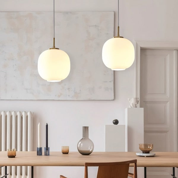 Opalglas-Pendelleuchte im Skandi-Stil | Minimalistisch & Rund
