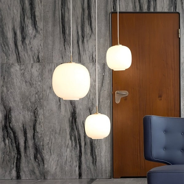 Opalglas-Pendelleuchte im Skandi-Stil | Minimalistisch & Rund