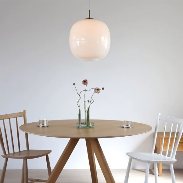 Opalglas-Pendelleuchte im Skandi-Stil | Minimalistisch & Rund