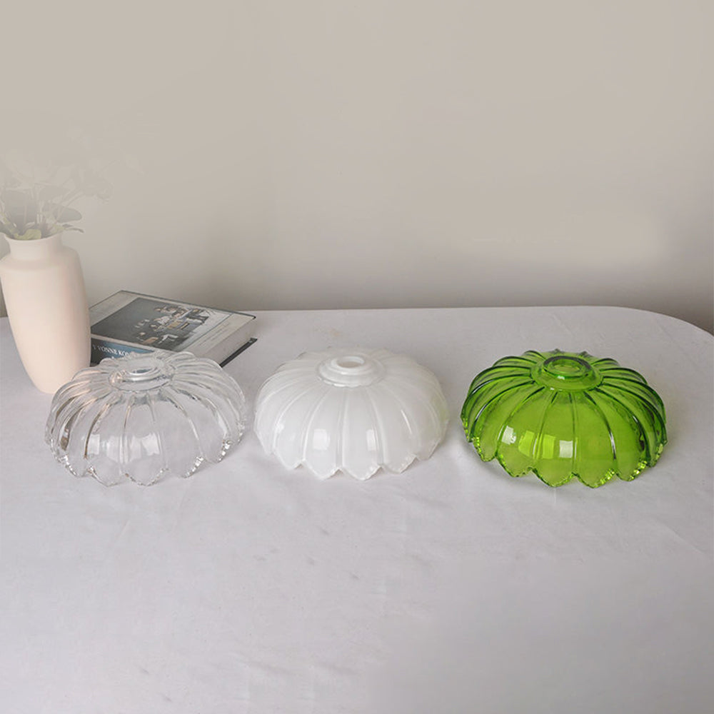 Retro-Pendelleuchte mit glasiertem Blumenmuster