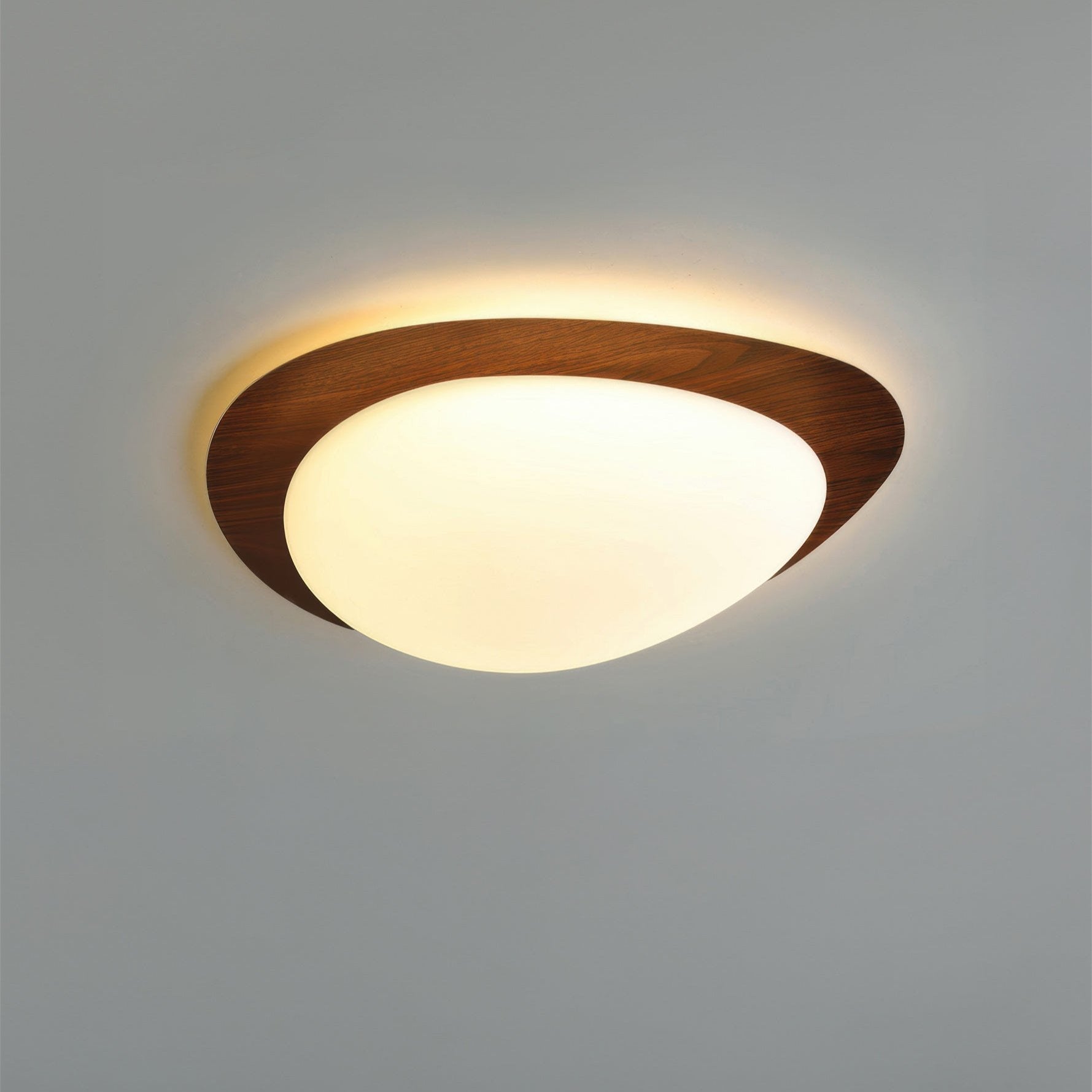 Pebble-Design Deckenlampe | Skandinavische Holzmaserung Innenleuchte