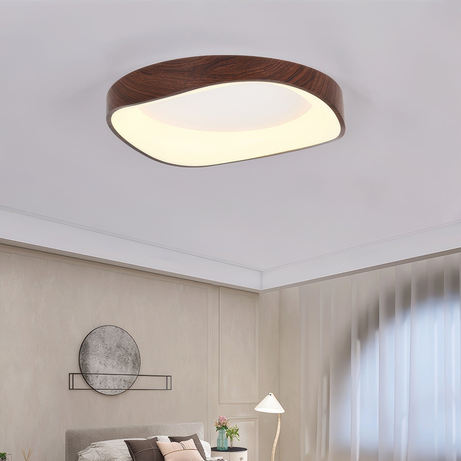 Deckenleuchte mit Warmer Holzmaserung