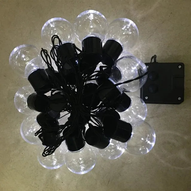 Solar-Festoon-Lichterkette für Draußen – Warmweiß