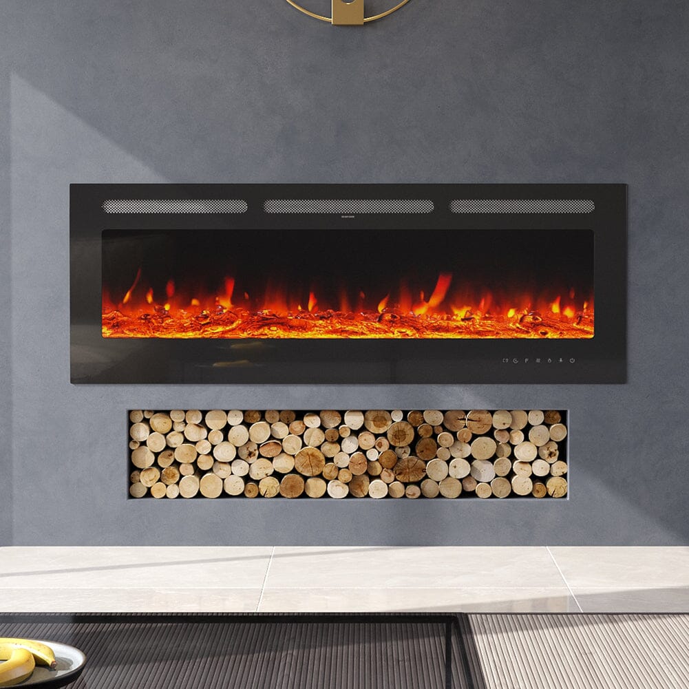 Moderner Elektrokamin 60 Zoll – 1500W Wandmontage & Einbaugerät