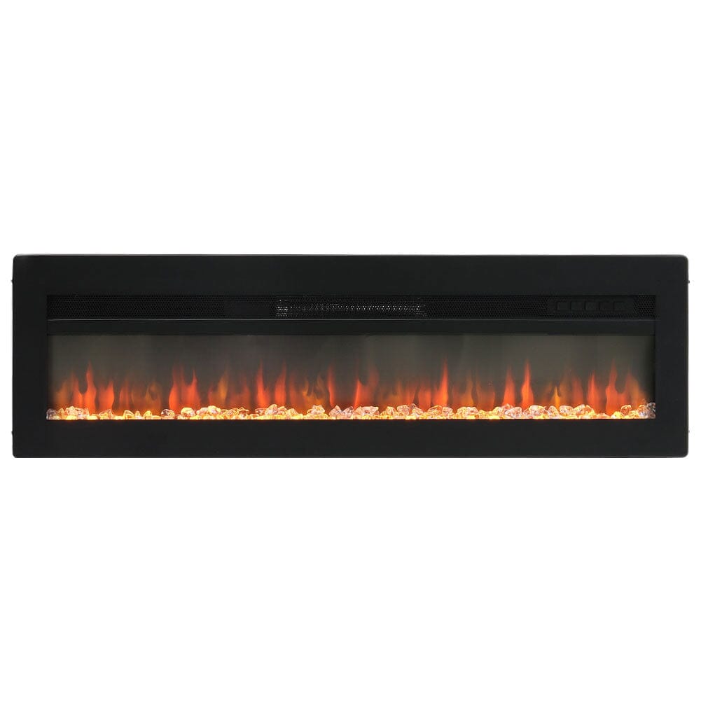 Wandmontierter Elektrokamin 40–60 Zoll, 9 Farben Flammeneffekt, 1800W, Schwarz Oder Weiß, Mit Montagezubehör