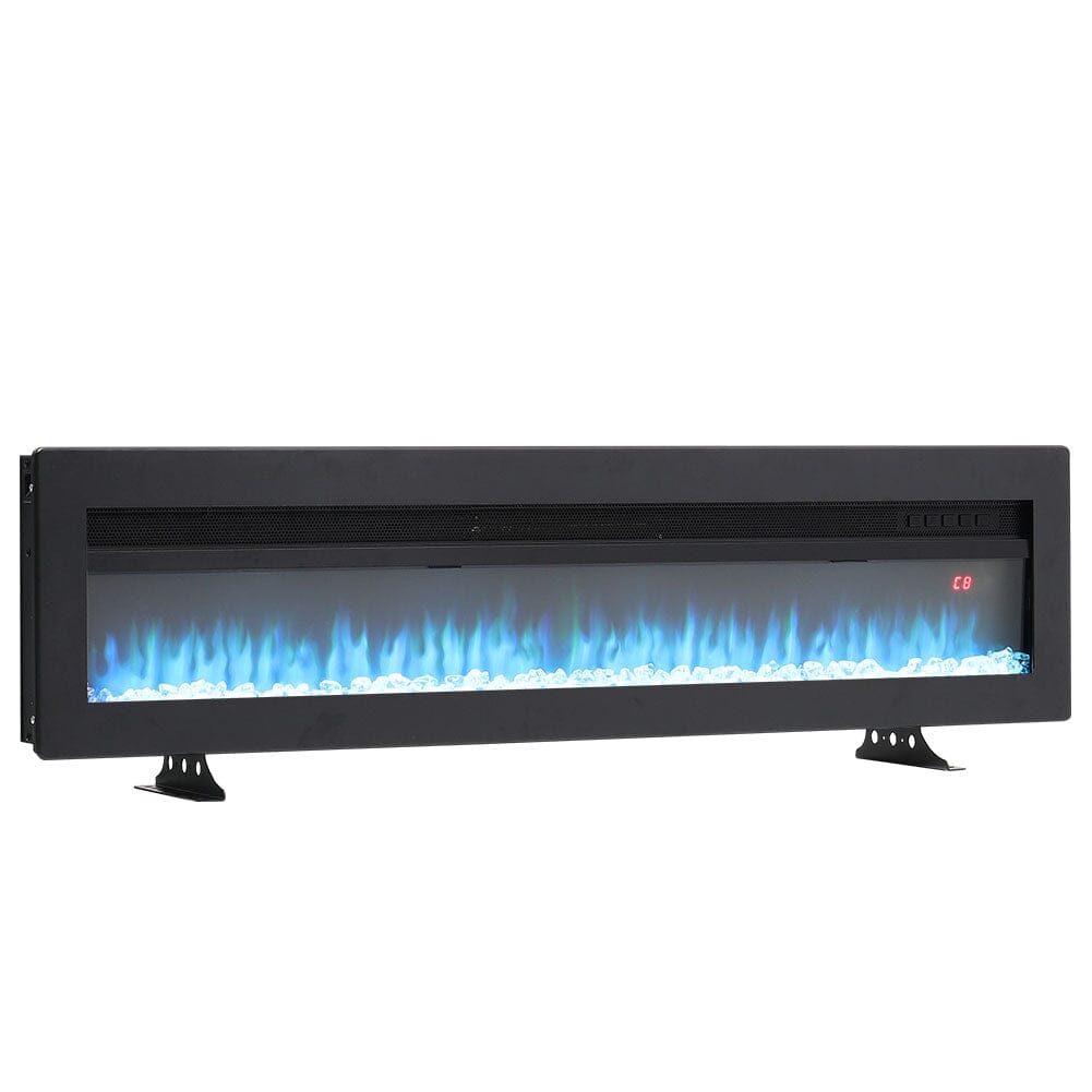 Wandmontierter Elektrokamin 40–60 Zoll, 9 Farben Flammeneffekt, 1800W, Schwarz Oder Weiß, Mit Montagezubehör