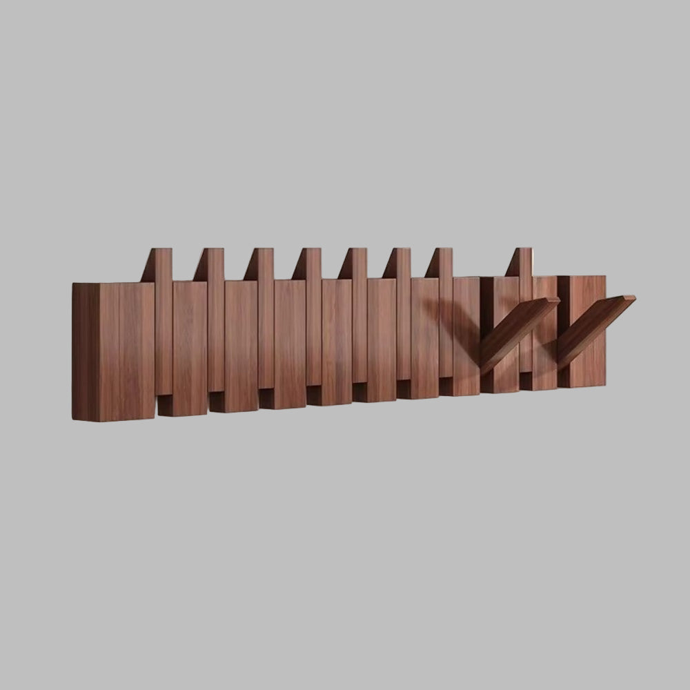 Wandgarderobe im Klavierstil – Klappbare Haken aus Holz