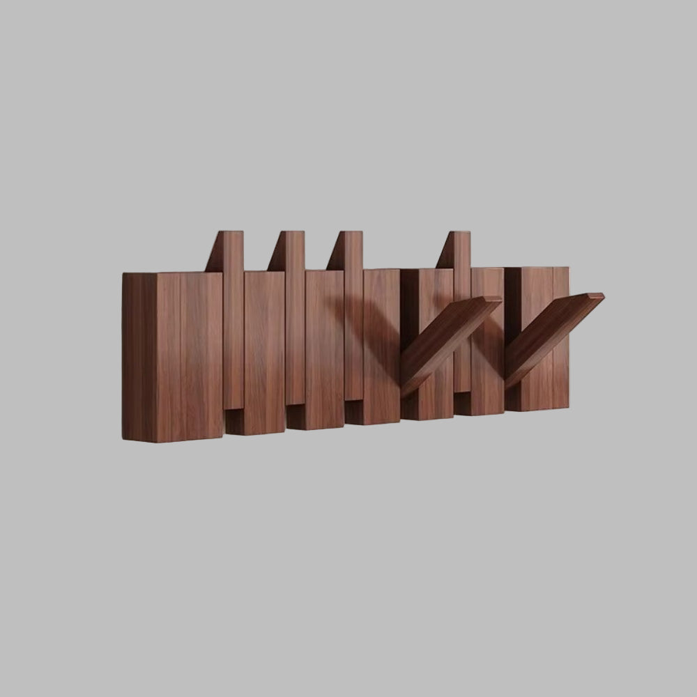 Wandgarderobe im Klavierstil – Klappbare Haken aus Holz