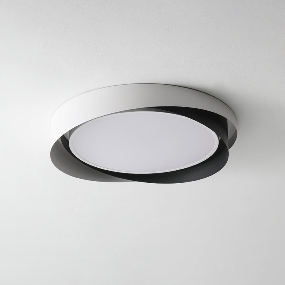 Moderne LED Deckenlampe mit Doppel-Schirm | Rund, 24W, Warmweiß